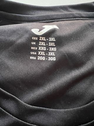 Camiseta Joma Negra y Blanca Talla XXL 