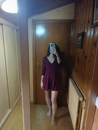 Vestido granate Bershka