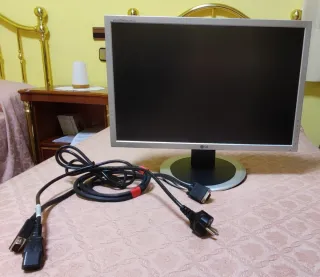 Monitor LG Plata/Negro + Cable