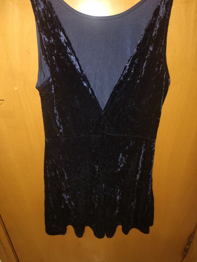 Vestido azul de terciopelo