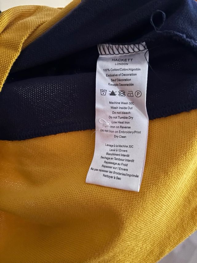 Polo Hackett Azul marino y Mostaza Talla XXL
