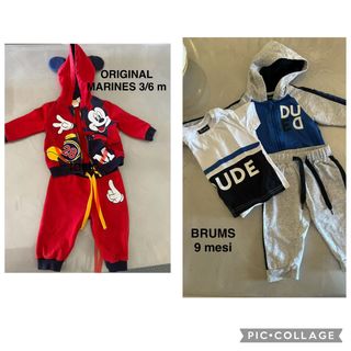 2 Tute Garzate Neonati Original Marines e Brums