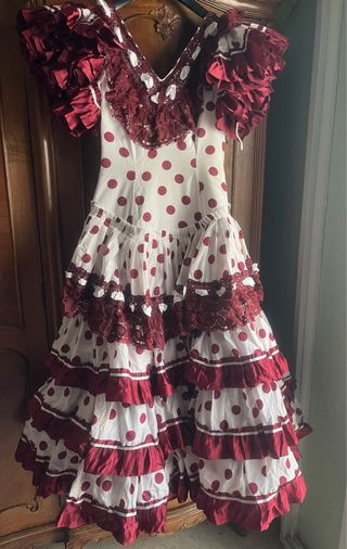 Traje de Flamenca volantes lunares