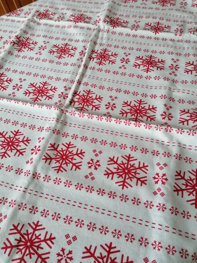 Tovaglia Rettangolare Natalizia Fiocchi di Neve