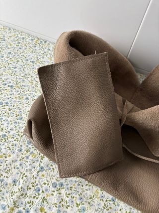 Bolso de piel beige/marrón