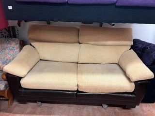 Sofá Cama Beige y Marrón