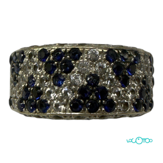 Anillo Oro 18k Zafiros y circonitas