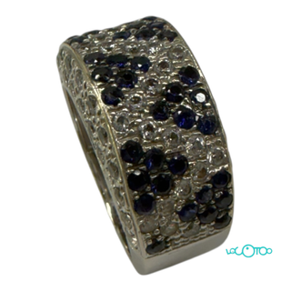 Anillo Oro 18k Zafiros y circonitas