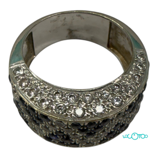 Anillo Oro 18k Zafiros y circonitas