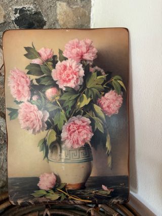Quadro Peonie Arte Povera