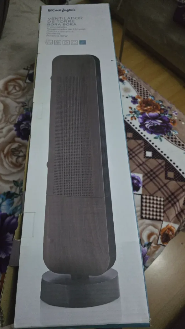 Ventilador Torre Corte Inglés Negro/Gris