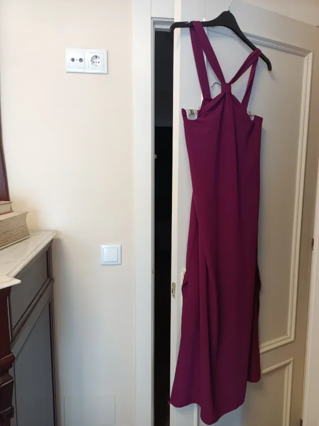 Vestido largo morado talla única