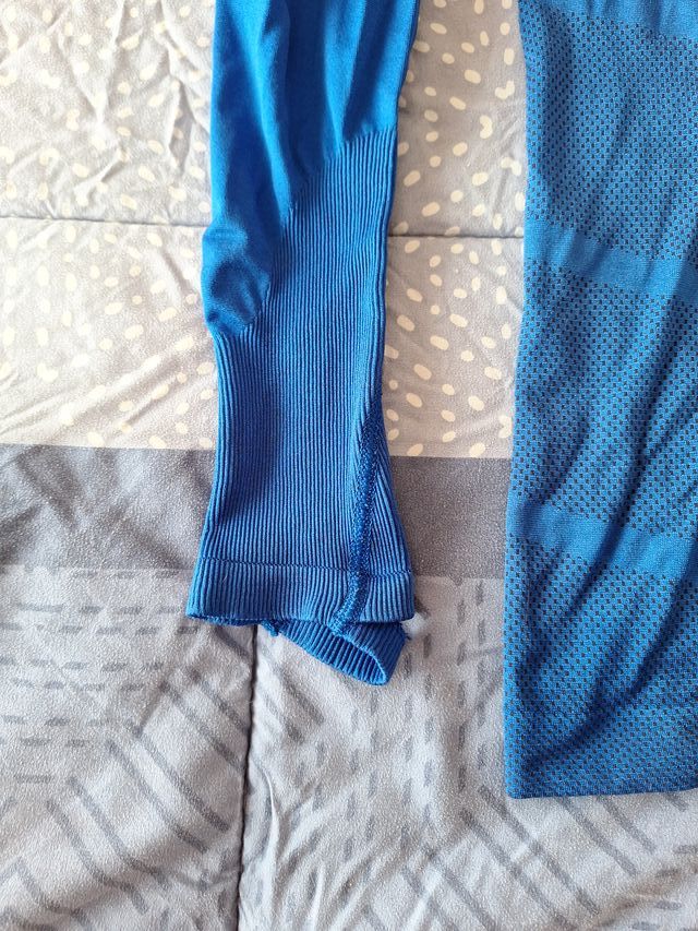 Camiseta térmica infantil azul kipsta