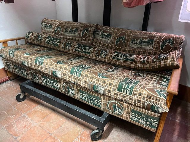 Sofá Cama Nido Madera y Tela