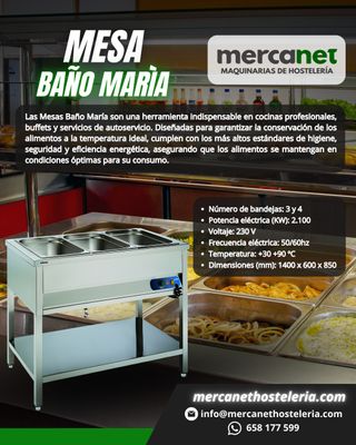 Mesa Baño María 3-4 bandejas