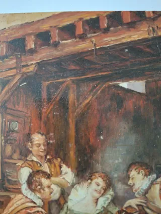 Cuadro de cobre con detalles de mesón.