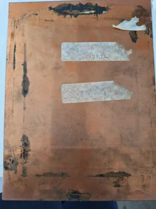 Cuadro de cobre con detalles de mesón.