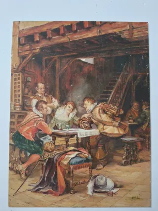 Cuadro de cobre con detalles de mesón.