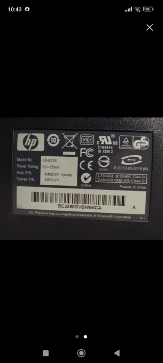 Teclado HP Negro y Plateado