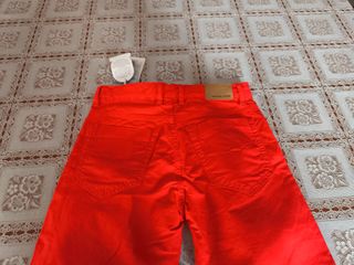 Pantaloni bambino effetto jeans rossi