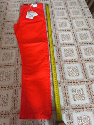 Pantaloni bambino effetto jeans rossi