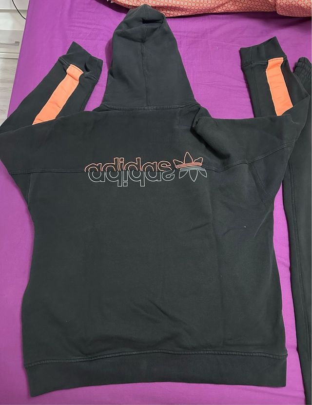 Conjunto Adidas Chándal Negro y Naranja