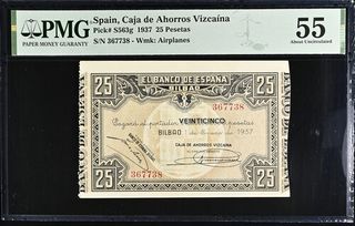 Billete 25 Pesetas España 1937 Bilbao PMG 55