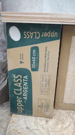 Azulejo blanco brillo 30x60 rectificado