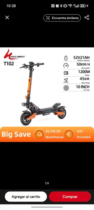 Patinete Eléctrico Halo Knight T102