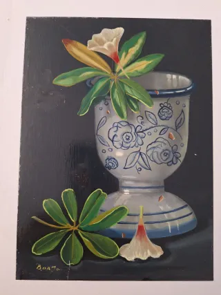 Cuadro de flores en jarrón