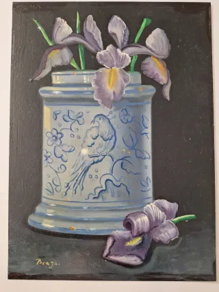 Cuadro de flores en jarrón
