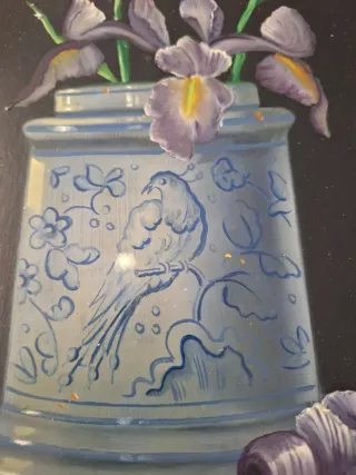 Cuadro de flores en jarrón