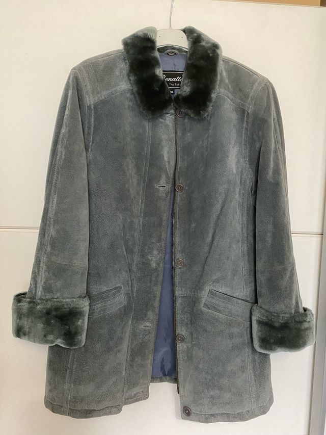 Abrigo de cuero gris Renatto