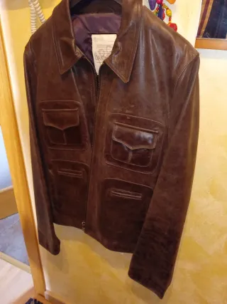 Cazadora de cuero para hombre