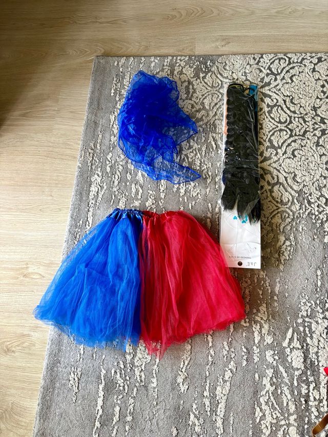 Disfraz Tutú Azul y Rojo + Accesorios