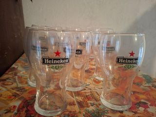 12 Vasos Heineken de Cristal