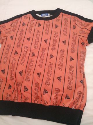 Camiseta Adidas Naranja Estampada