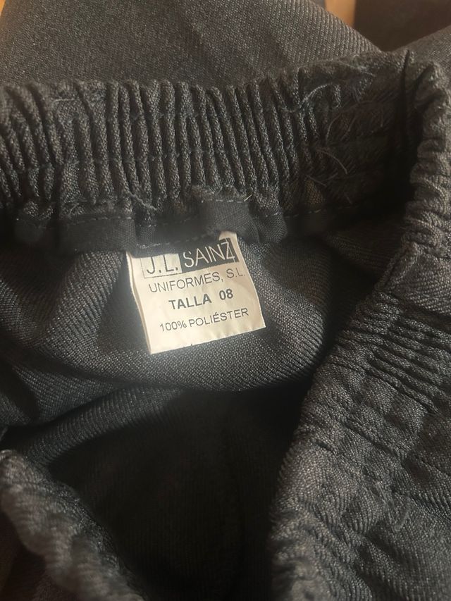 Pantalones de uniforme gris 8/10/12 largo/corto