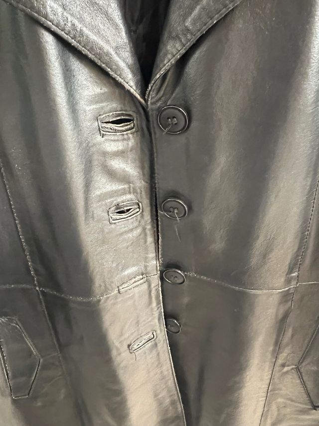 Giacca in vera pelle nera donna