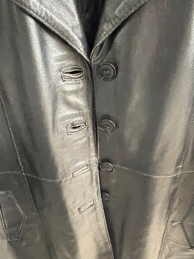 Giacca in vera pelle nera donna