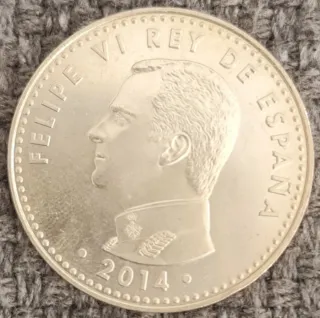 Moneda Plata 30 Euro Felipe VI 2014