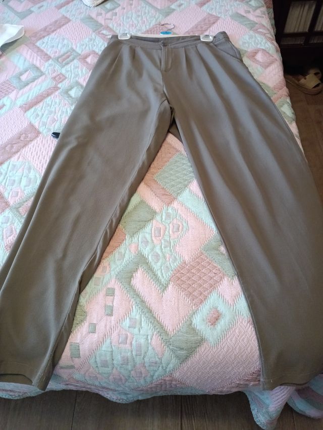 Pantalón gris de vestir mujer