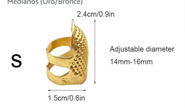 Dedales de costura ergonómicos (Oro/Bronce)