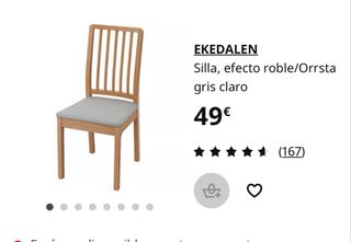 conjunto de 4 sillas de comedor Ikea 