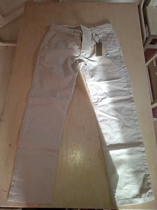 Pantalones chinos beige talla 36 skinny