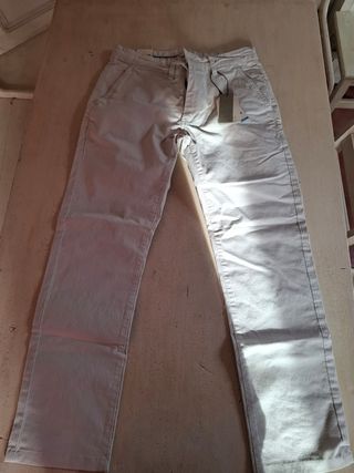 Pantalones chinos beige talla 36 skinny
