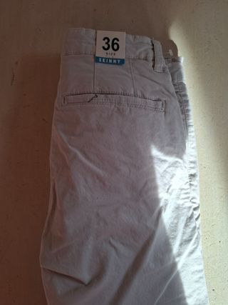 Pantalones chinos beige talla 36 skinny