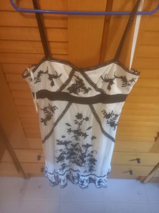 Vestido blanco y negro talla M