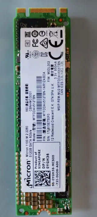Disco duro interno SSD Micron 512GB
