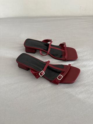Sandalias Tacón Burdeos Talla 38